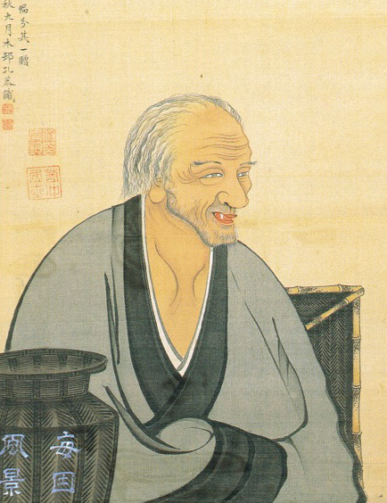 ファイル:A portrait of Baisaoh by Ito Jakuchu 売茶翁 若冲筆.jpg
