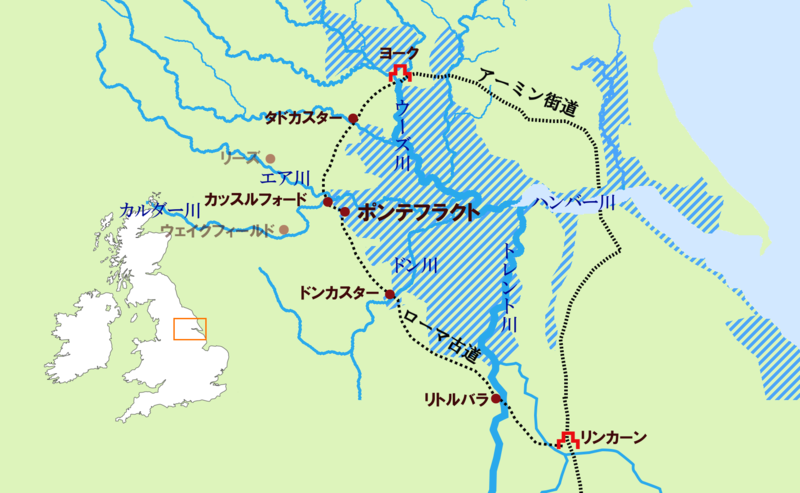 ファイル:ヨーク地方の地図-ポンテフラクト-.png